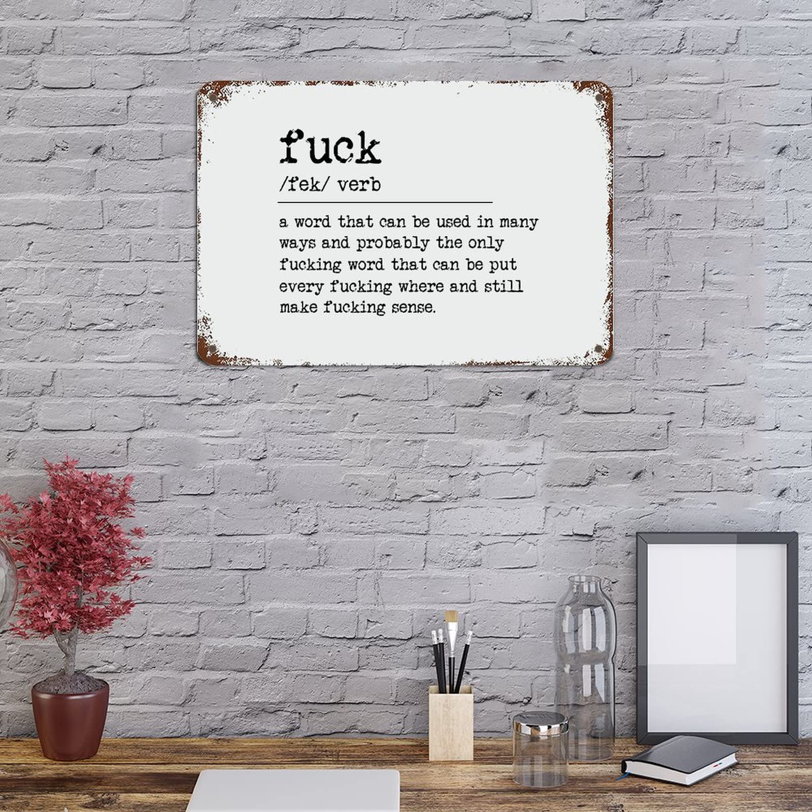 Amazon.com: Generic Fuck Metal Sign Retro Humorous Typography Wall